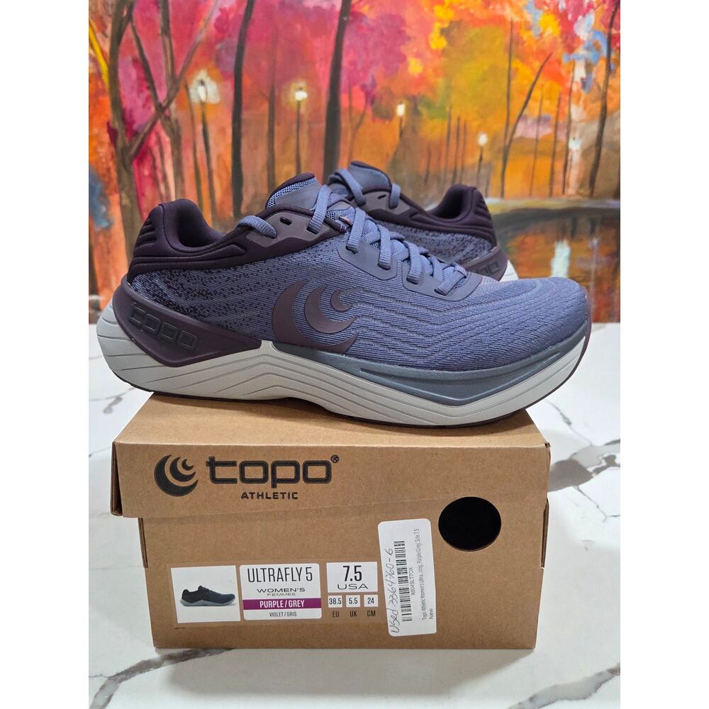 Topo Athletic Ultrafly 5 Purple Grey Size 7.5 Women's Running Trail Shoes